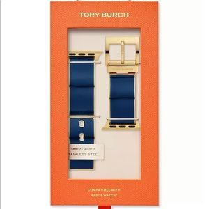 Tory Burch Blue & Gold-Tone Stainless Steel Band for Apple Watch, 38mm/40mm